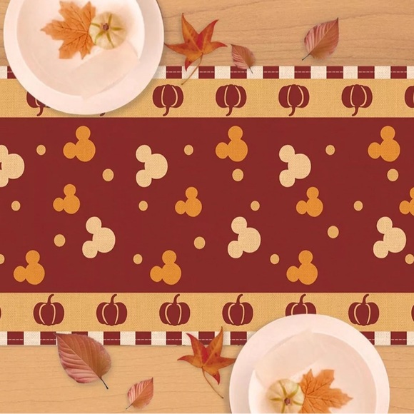 13x72 Table Runner Disney Hidden Mickey Mouse Fall thanksgiving Mantel Scarf - Picture 4 of 5